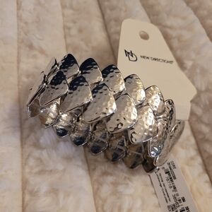 New Directions Textured Silver Bracelet